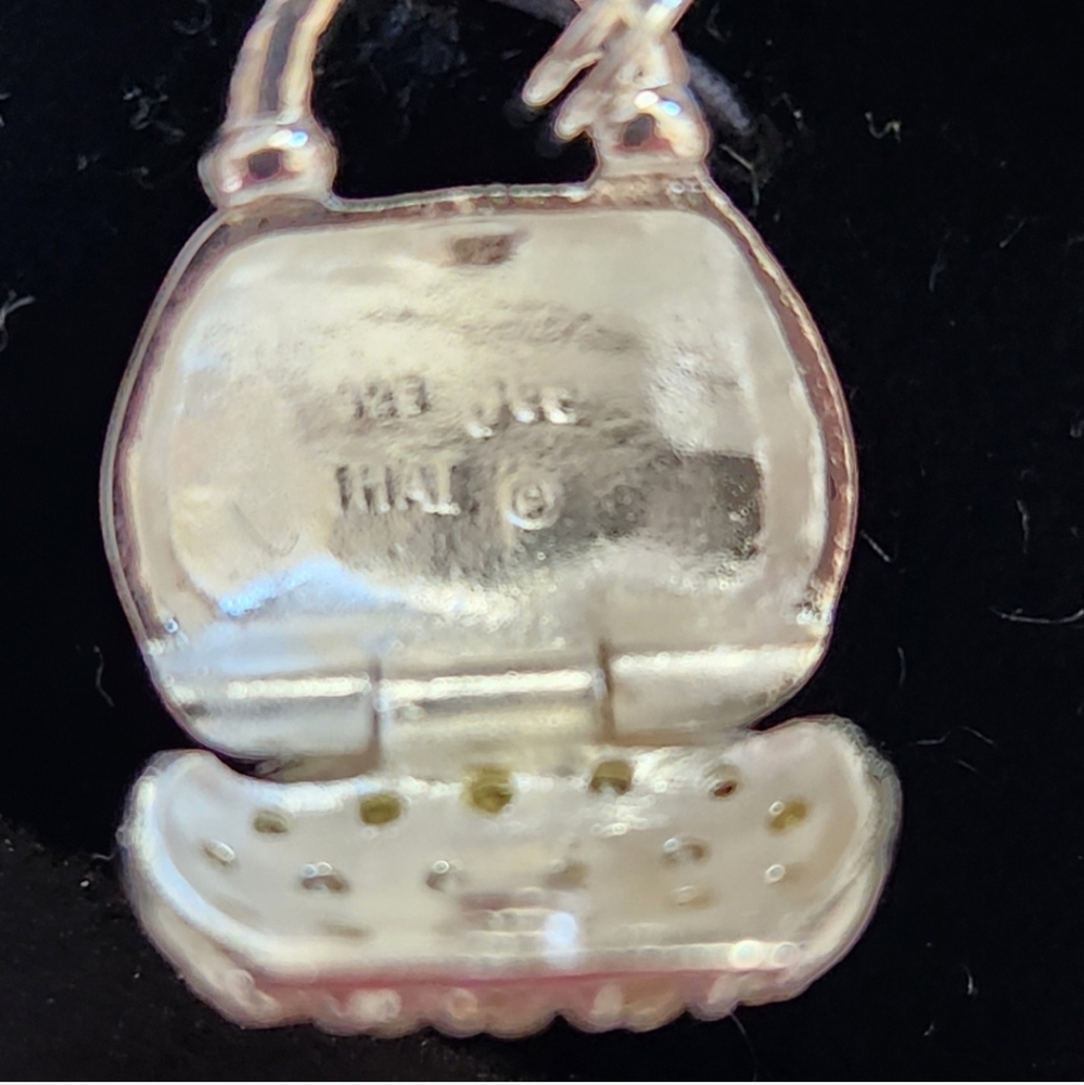 STERLING SILVER Vintage Charms with Crystals Set of 2 - Picture 7 of 10